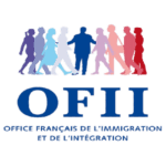 Logo de l’OFII, organisme français en charge de l’immigration et de l’intégration des travailleurs étrangers.