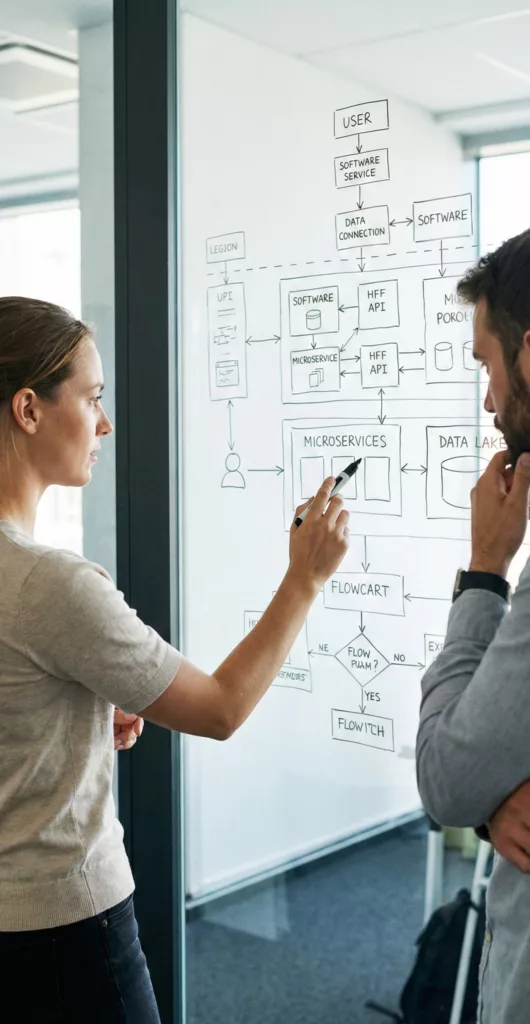 L'intelligence collective de deux développeurs IT Qui travaillent ensemble sur un problème